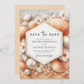 Whimsical Chic Beach Hochzeit Save The Date (Vorne/Hinten)