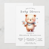 Whimsical Chic Bear Baby Dusche Einladung (Vorne/Hinten)