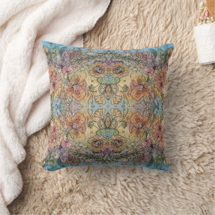 Whimsical Chic Blumen Garten Aquarellmalerei Kissen