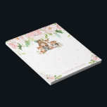Whimsical Chic Blush Pink Floral Woodland Tiere Notizblock<br><div class="desc">c) Das glückliche Cat Studio</div>