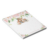 Whimsical Chic Blush Pink Floral Woodland Tiere Notizblock (angewinkelt)