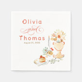 Whimsical Chic Elegant Hand Drawn Fall Wedding Serviette (Vorderseite)