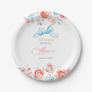 Whimsical Chic Elegante Handgezeichnete Brautparty Pappteller