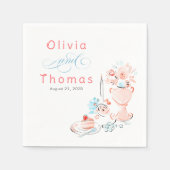 Whimsical Chic Elegante Hochzeit Handgezeichnet Serviette (Vorderseite)