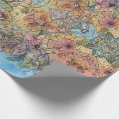 Whimsical Chic Flower Garden Aquarellmalerei Geschenkpapier (Ecke)