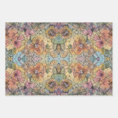 Whimsical Chic Flower Garden Aquarellmalerei Geschenkpapier Set (Vorderseite 3)