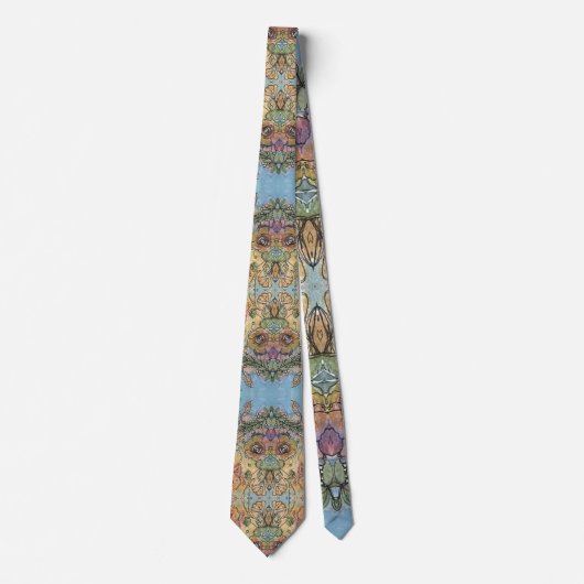 Whimsical Chic Flower Garden Aquarellmalerei Krawatte (Vorderseite)