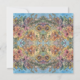 Whimsical Chic Flower Garden Aquarellmalerei Mitteilungskarte