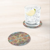 Whimsical Chic Flower Garden Aquarellmalerei Runder Pappuntersetzer (Vor Ort)