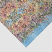 Whimsical Chic Flower Garden Aquarellmalerei Seidenpapier (Ausschnitt)