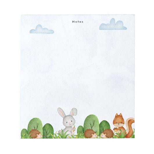 Whimsical Chic Forest Woodland Tiere Notizblock (Vorderseite)