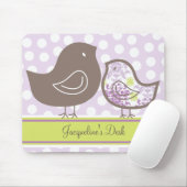 Whimsical Chic Lavender Lila Sweet Damask Chicks Mousepad (Mit Mouse)