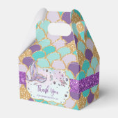 Whimsical Chic Mermaid Baby Shower Girl Vielen Dan Geschenkschachtel (Rückseite)