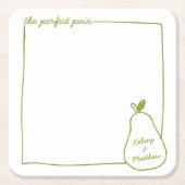 Whimsical & Chic Personalisierte Sonnenblumenhochz Rechteckiger Pappuntersetzer (Vorderseite)