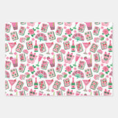 Whimsical Chic Rosa & Grün Mahjong-Party Geschenkpapier Set (Vorderseite 2)