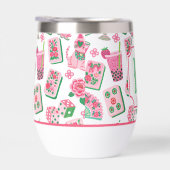 Whimsical Chic Rosa & Grün Mahjong Party Monogramm (Rechts)
