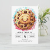 Whimsical Chic Süßigkeiten Cookies Geburtstag Einladung (Stehend Vorderseite)
