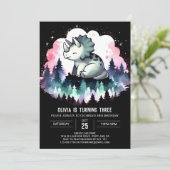 Whimsical Chic Triceratops Geburtstag Einladung (Stehend Vorderseite)