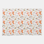 Whimsical Chickens Hens Cute Bird Pattern Geschirrtuch (Horizontal)