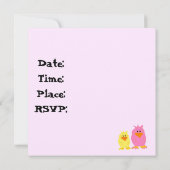 Whimsical Chicks Einladung zum Geburtstag (Rückseite)