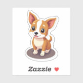 Whimsical Chihuahua, Adorable Isometric Pup, klein Aufkleber (Blatt)