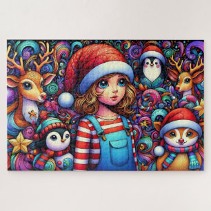 Whimsical Child and Animes Weihnachten Puzzle
