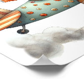 Whimsical Children's Art Child Flying Old Airplane Poster (Ecke)