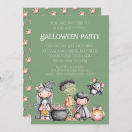 Whimsical Childrens Halloween-Party Einladung