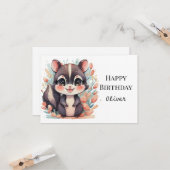 Whimsical Children's Skunk zum Geburtstag Karte (Vorderseite/Rückseite Beispiel)
