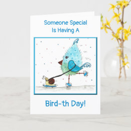 Whimsical Child's Blue Birthday Card Karte
