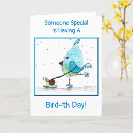 Whimsical Child's Blue Birthday Card Karte