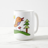 Whimsical Chirping Bird Kaffeetasse (VorderseiteRechts)