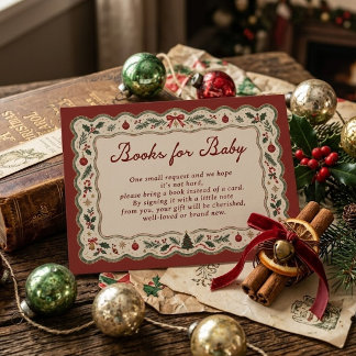 Whimsical-Christmas-Baby-Shower-Bücher für Baby Begleitkarte