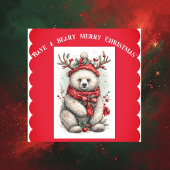 Whimsical Christmas Bear Quote Playful Quirky Cute Aufkleber