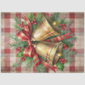 Whimsical Christmas bells decoupage paper red  Seidenpapier (Vorderseite)