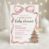 Whimsical Christmas Bow Merry Little Baby Shower Einladung