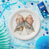 Whimsical Christmas Bow Paper Plates Pappteller (Party)