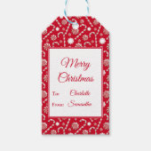 Whimsical Christmas Candy Cane Geschenkanhänger (Vorderseite)