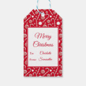 Whimsical Christmas Candy Cane Geschenkanhänger (Rückseite)