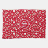 Whimsical Christmas Candy Cane Geschirrtuch (Horizontal)