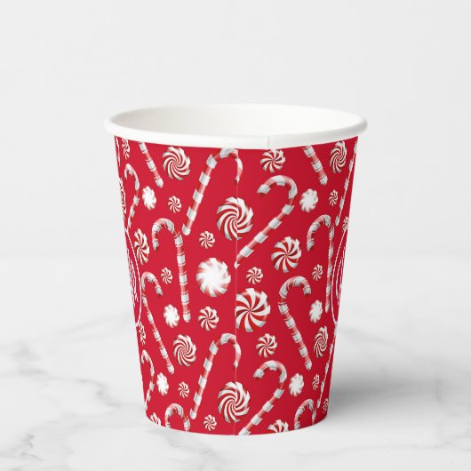 Whimsical Christmas Candy Cane Pappbecher (Rechts)