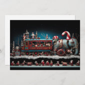 Whimsical Christmas Candy Train 1 Feiertagskarte (Vorne/Hinten)