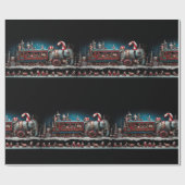 Whimsical Christmas Candy Train 1 Geschenkpapier (Flach)