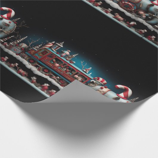 Whimsical Christmas Candy Train 1 Geschenkpapier (Ecke)