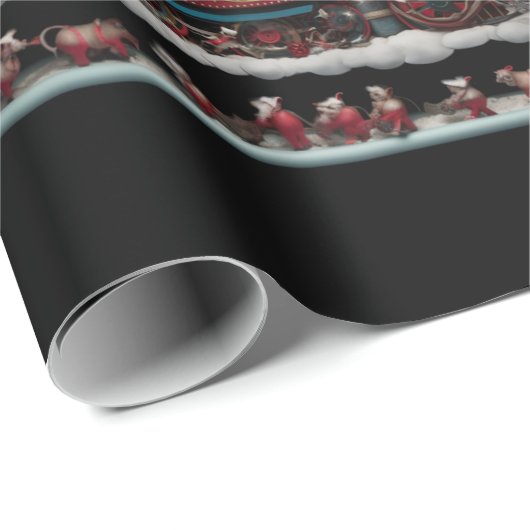 Whimsical Christmas Candy Train 1 Geschenkpapier (Rolleneckpunkt)