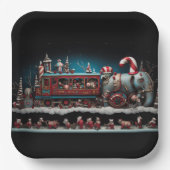 Whimsical Christmas Candy Train 1 Pappteller (Vorderseite)