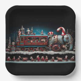 Whimsical Christmas Candy Train 1 Pappteller