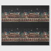 Whimsical Christmas Candy Train 2 Geschenkpapier (Flach)