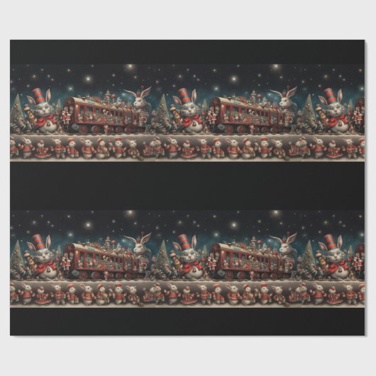 Whimsical Christmas Candy Train 2 Geschenkpapier (Flach)