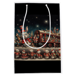 Whimsical Christmas Candy Train 2 Mittlere Geschenktüte